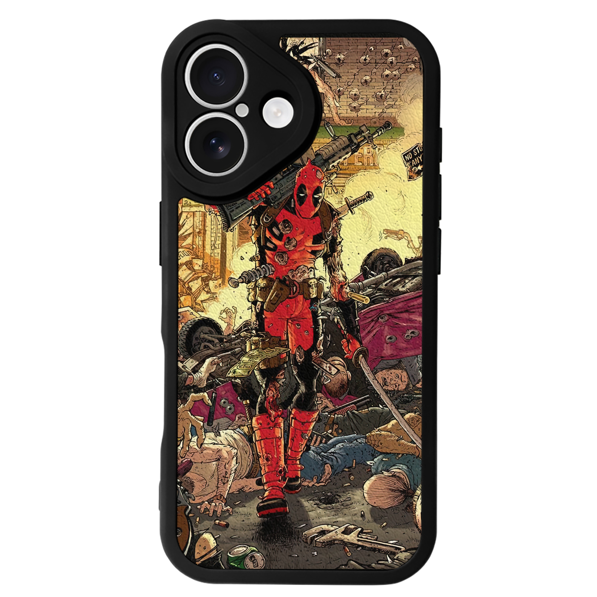 （画像用） Deadpool デッドプール 【iPhone 16シリーズ対応】シリコンスマホケース（レザー調） 材質：シリコン
